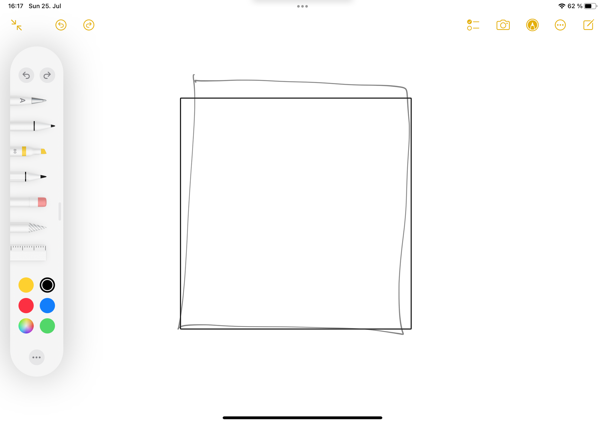 "Shape Recognition" in Notes app on iPad